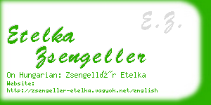 etelka zsengeller business card